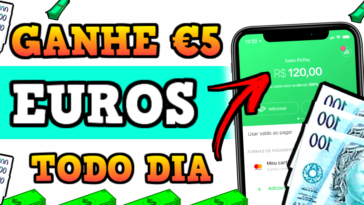 [VAZOU] NOVO APP PARA GANHAR €5,00 EUROS TODO DIA RÁPIDO E FÁCIL NO PAYPAL