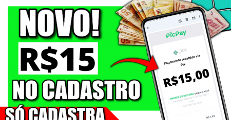 [Cadastre e Ganhe R$15] via PIX APLICATIVO PAGANDO POR CADASTRO 2022 (Ganhar Dinheiro na Internet)