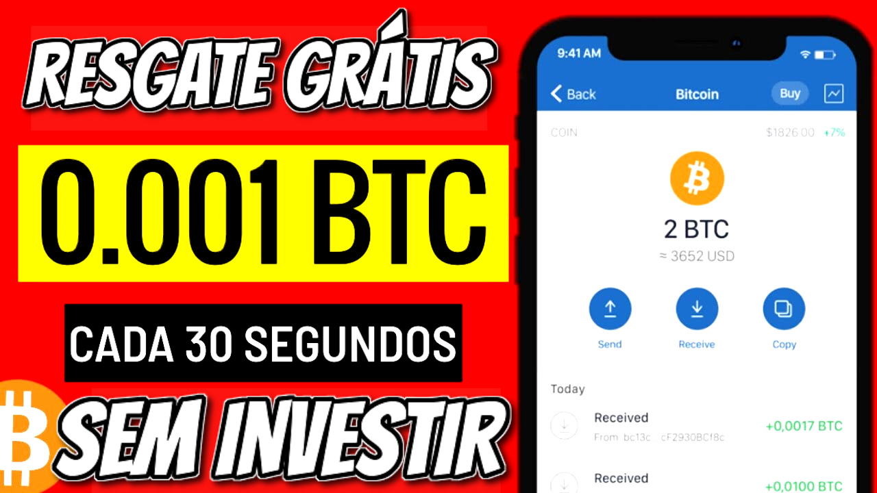 Ganhe Bitcoin BTC de Graça a cada 30 Segundos – SEM Mineração SEM Referência SEM Investimento