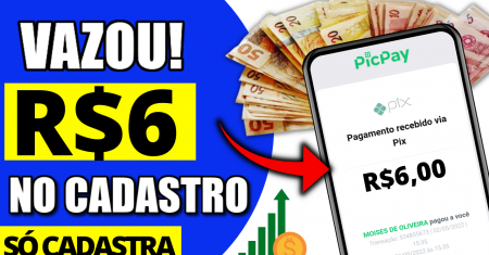 Cadastre e Ganhe R$6! APLICATIVO PAGANDO POR CADASTRO 2022 / VIA PIX (Ganhar Dinheiro na Internet)