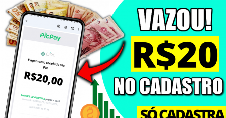 Cadastre e Ganhe R$20! SÓ CADASTRAR APP PAGANDO POR CADASTRO (App Pagando no cadastro 2022)