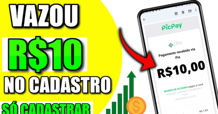Cadastre e Ganhe R$10 – Novo APP PAGANDO POR CADASTRO VIA PIX (App pagando cadastro)