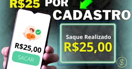 [Cadastre e ganhe] R$ 25 Grátis – APP para GANHAR DINHEIRO no CADASTRO Via Pix 2024