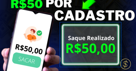 Cadastre e ganhe R$ 50 no Cadastro – App pagando no cadastro Via Pix 2024