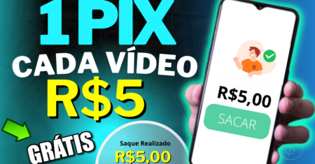 Assista Vídeos de 10 Segundos e SAQUE $5,00 NA HORA – App Para GANHAR DINHEIRO Via Pix 2024