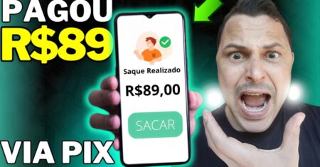 App Pagou R$ 89 Reais Em 1 MINUTO via PIX COM PROVA DE PAGAMENTO App para GANHAR DINHEIRO