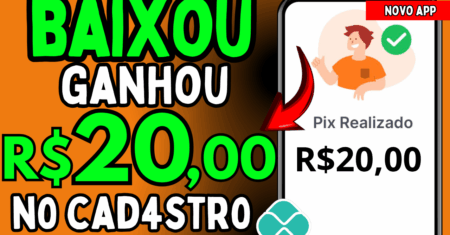 CADASTROU, GANHOU – APP PAGANDO no CADASTRO via Pix (ganhar dinheiro online 2025)