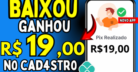 Cadastre, e Ganhe! APP PAGANDO no CADASTRO via Pix (novo ganhar dinheiro no cadastro)